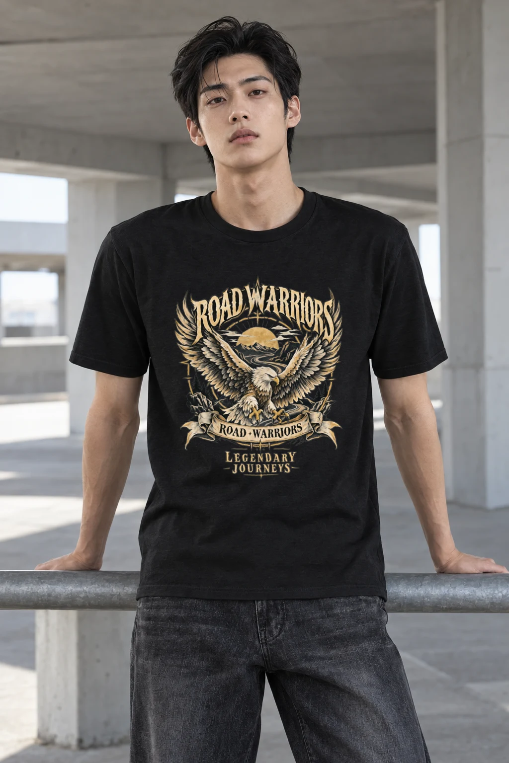 "Road Warriors" Heavyweight Unisex Crewneck T-shirt