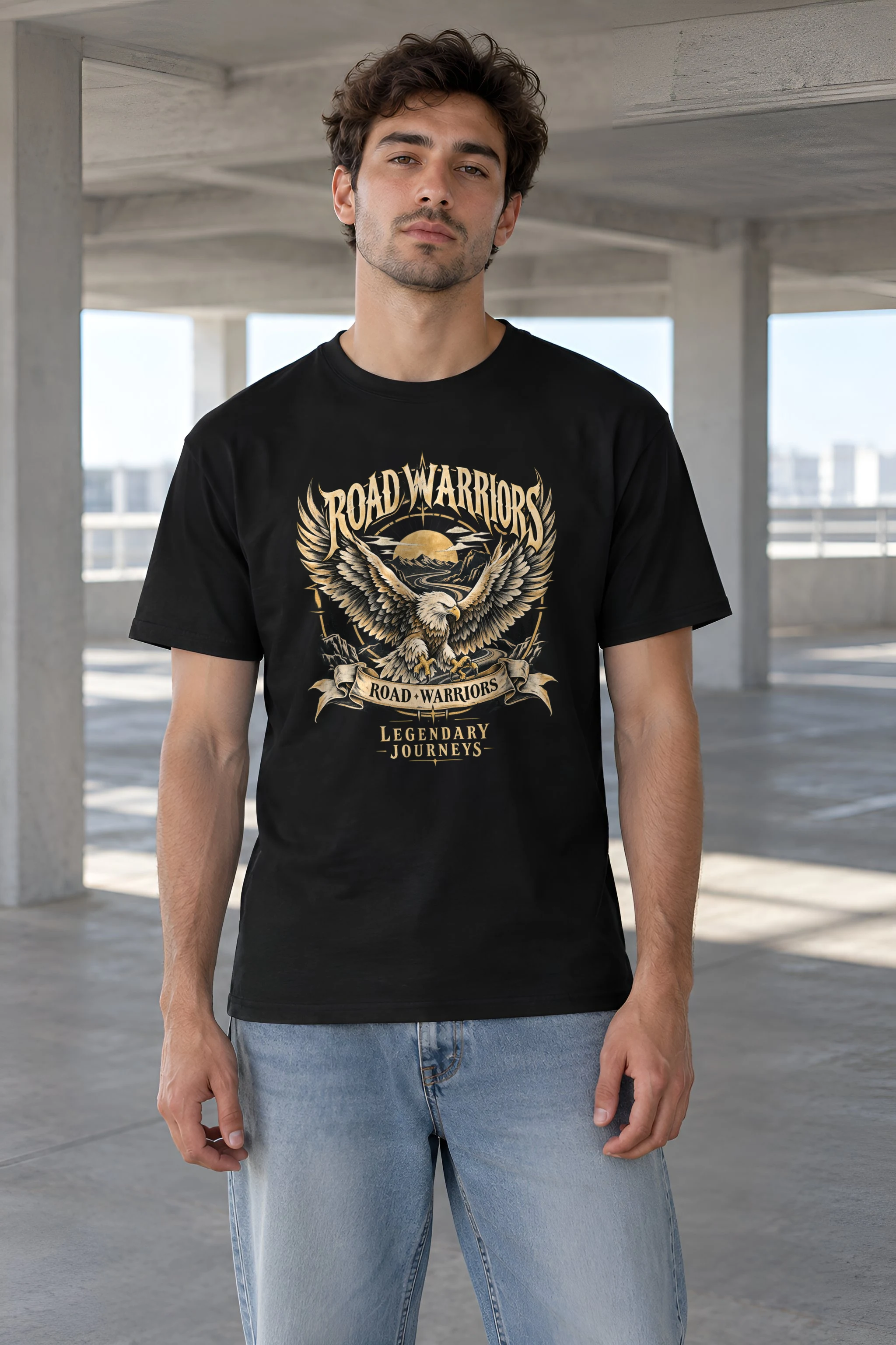 "Road Warriors" Heavyweight Unisex Crewneck T-shirt