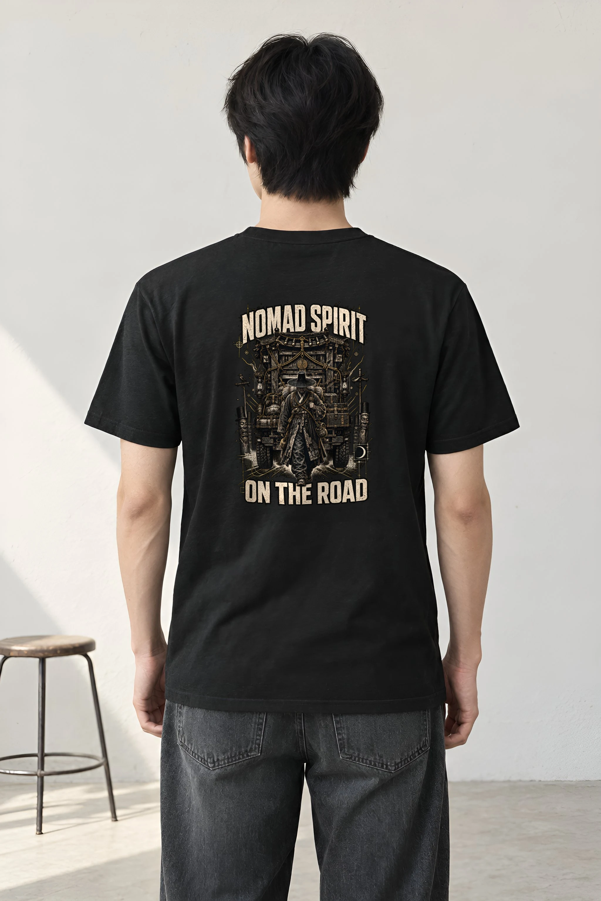 "Roadbound Caravan" Heavyweight Unisex Crewneck T-shirt