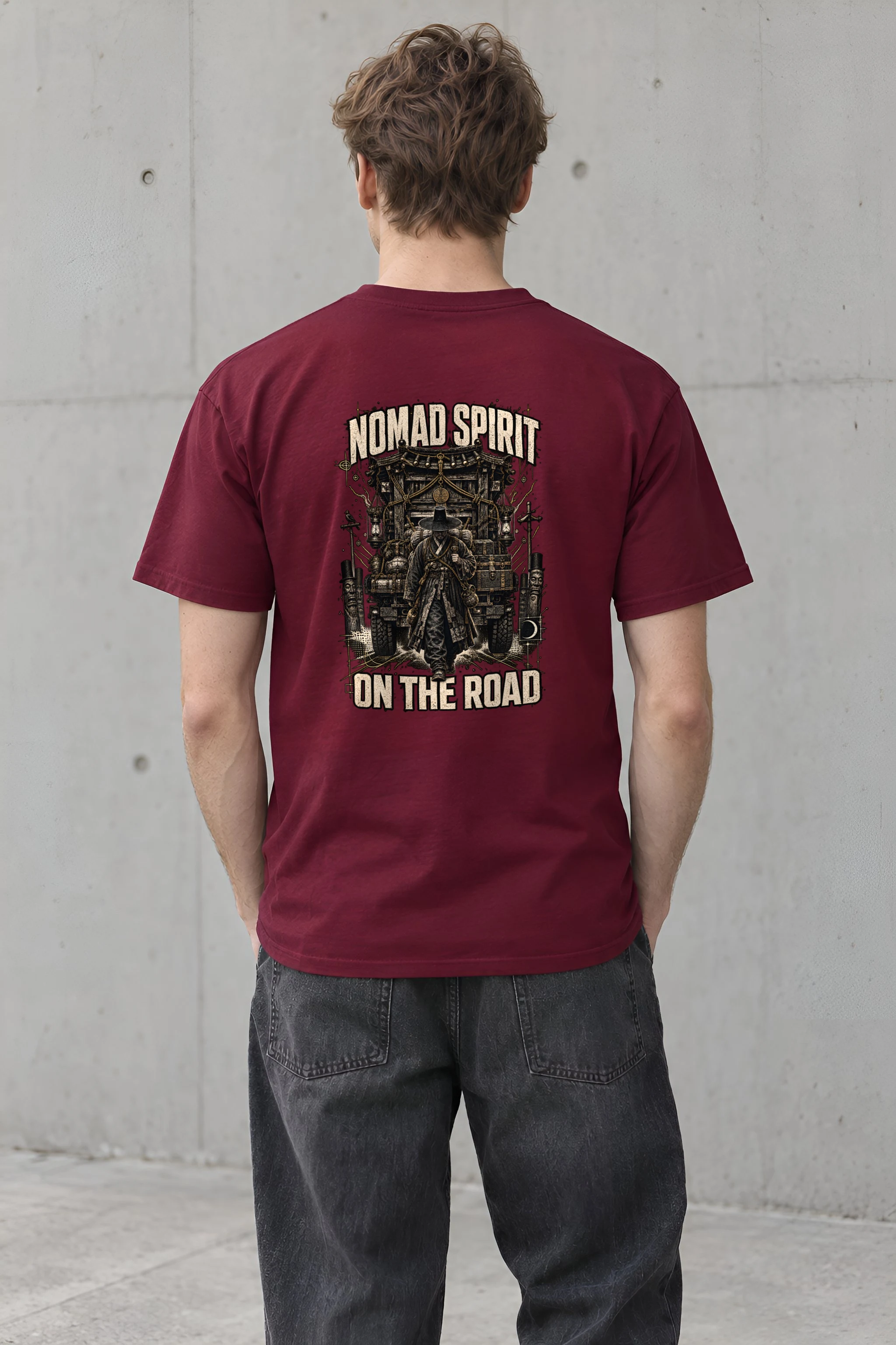 "Roadbound Caravan" Heavyweight Unisex Crewneck T-shirt