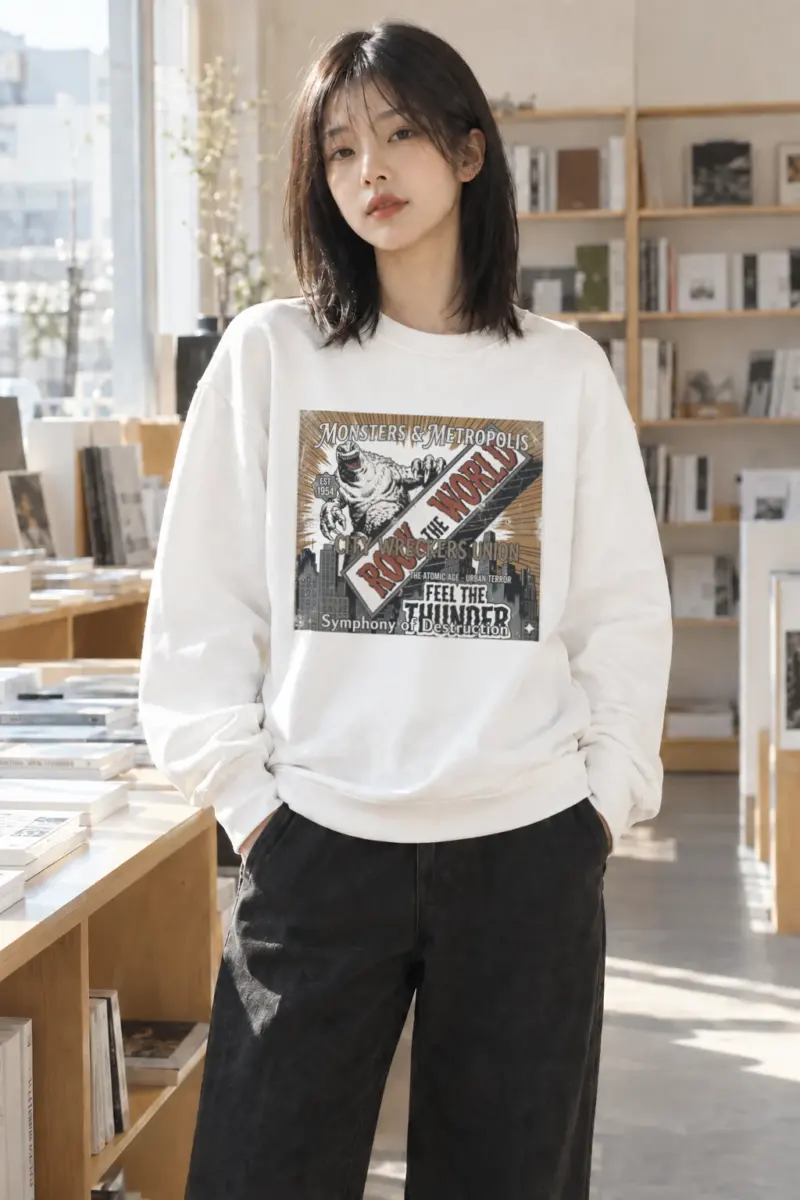 “Roar The World” Heavy Blend Unisex Crewneck Sweatshirt | Gildan 18000