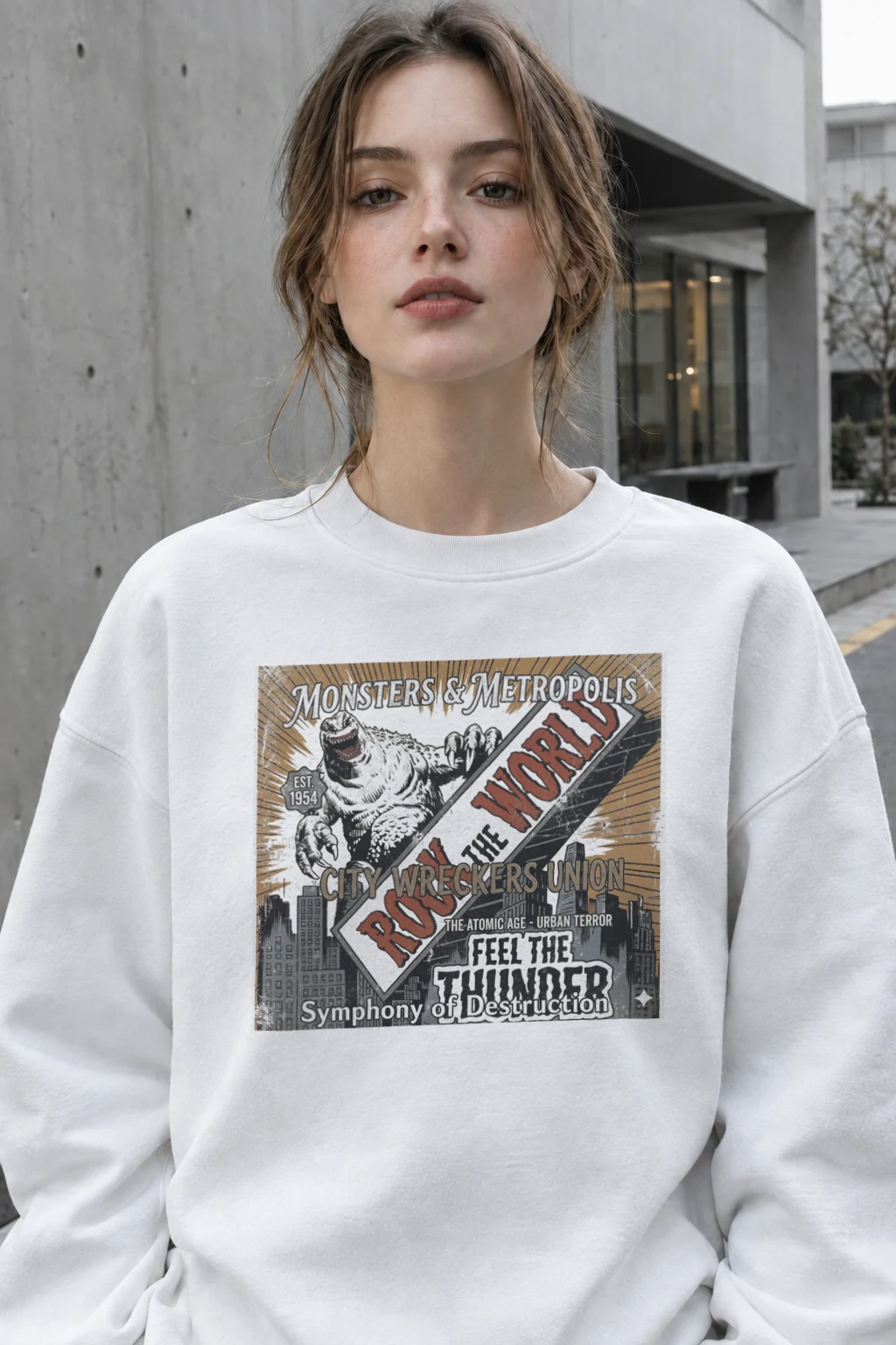 "Roar The World" Heavy Blend Unisex Crewneck Sweatshirt | Gildan 18000