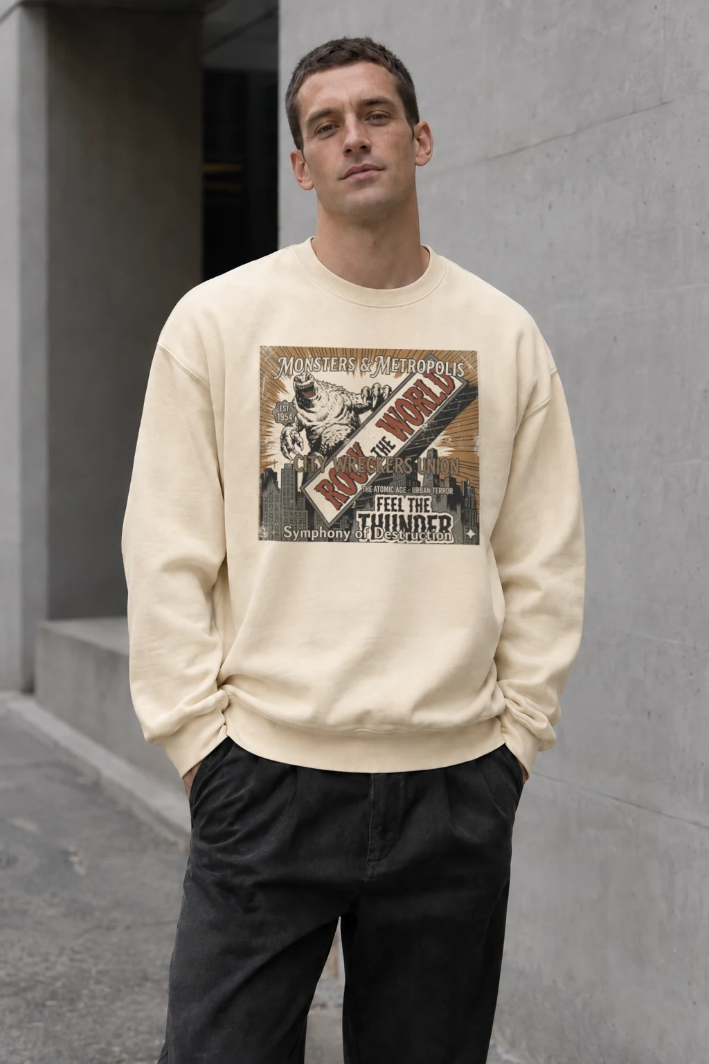 "Roar The World" Unisex Sponge Fleece Crewneck Sweatshirt | Bella + Canvas 3901