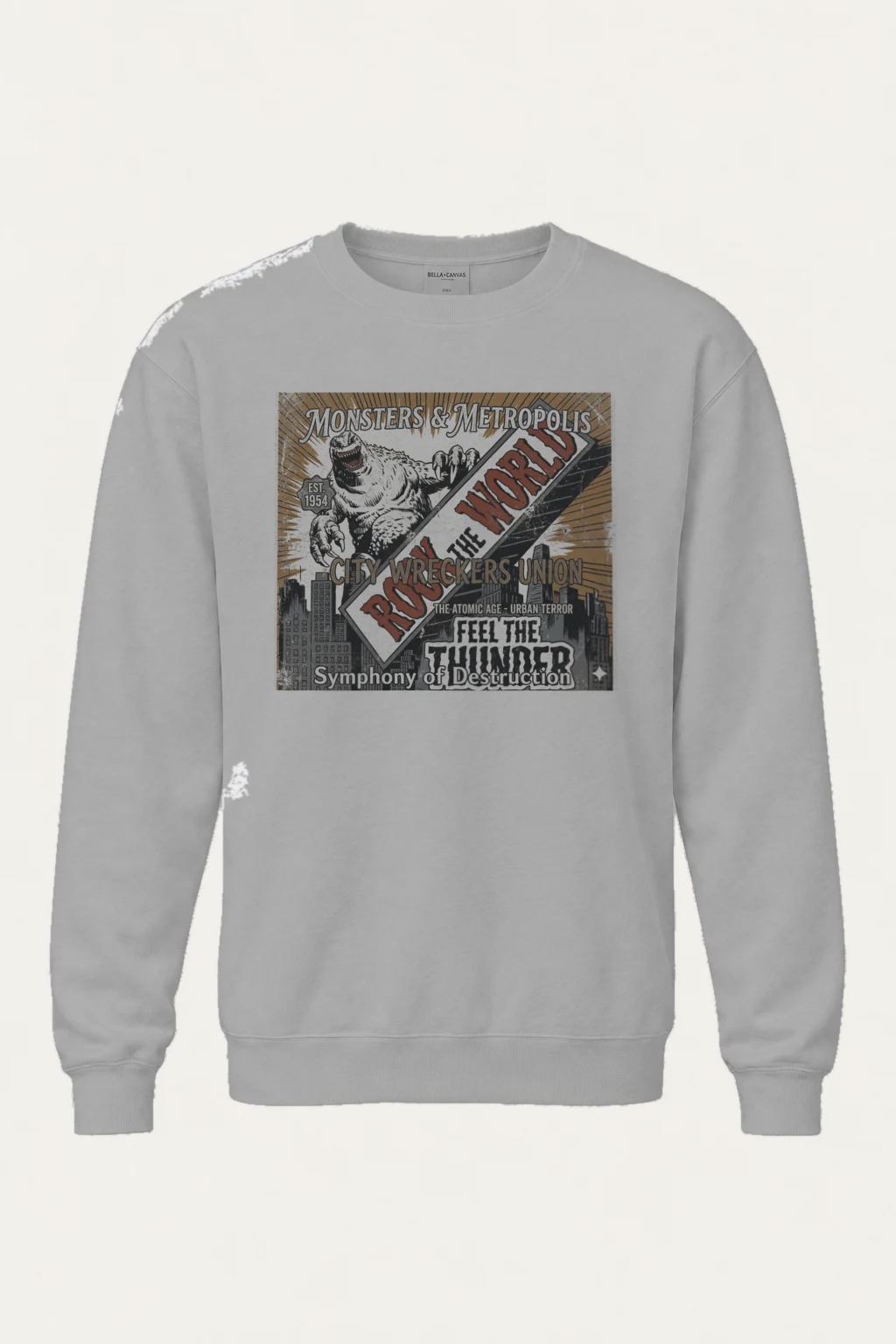 "Roar The World" Unisex Sponge Fleece Crewneck Sweatshirt | Bella + Canvas 3901