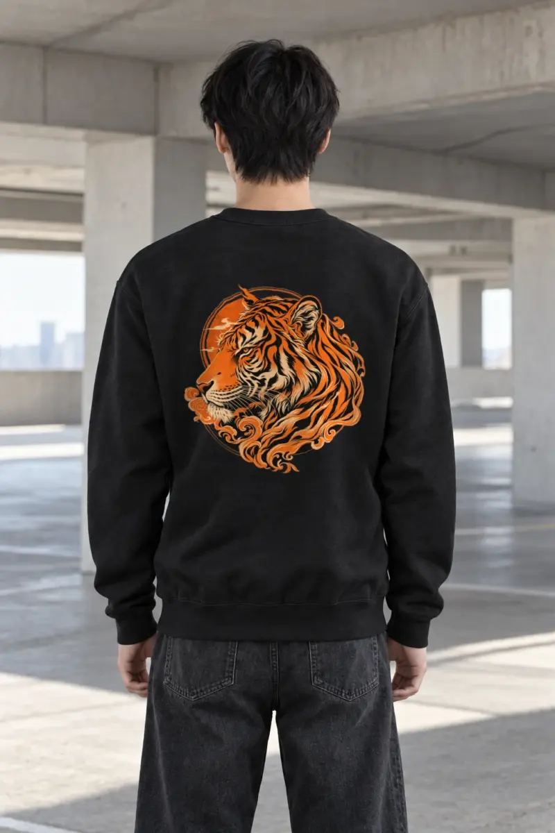 "Roaring Tiger Ink" Heavy Blend Unisex Crewneck Sweatshirt