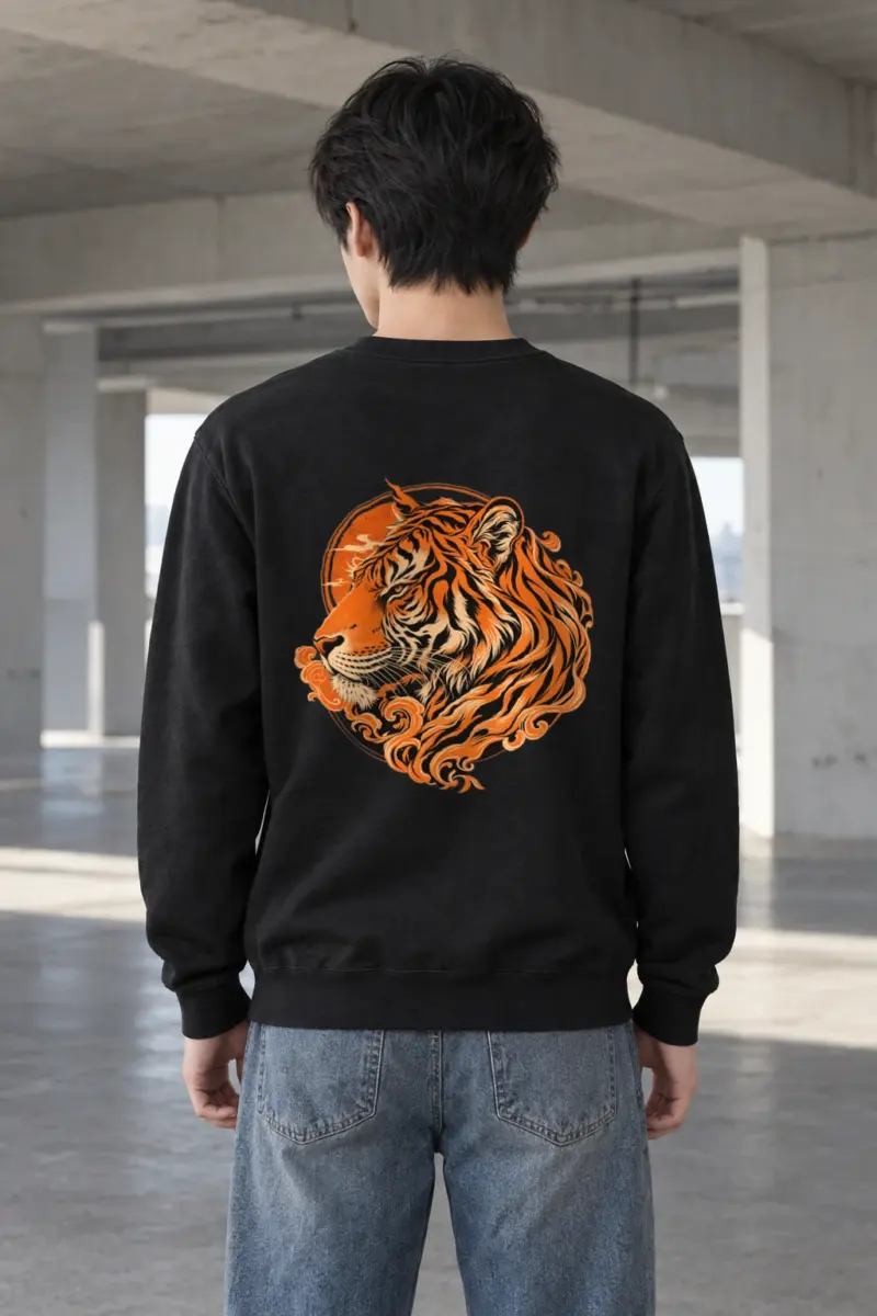 "Roaring Tiger Ink" Heavy Blend Unisex Crewneck Sweatshirt