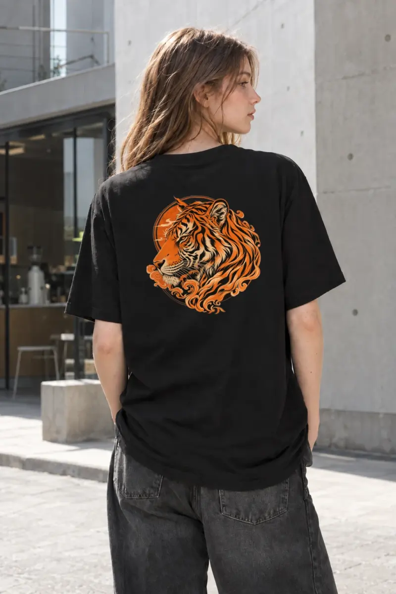 "Roaring Tiger Ink" Heavyweight Unisex Crewneck T-shirt | Gildan 5000