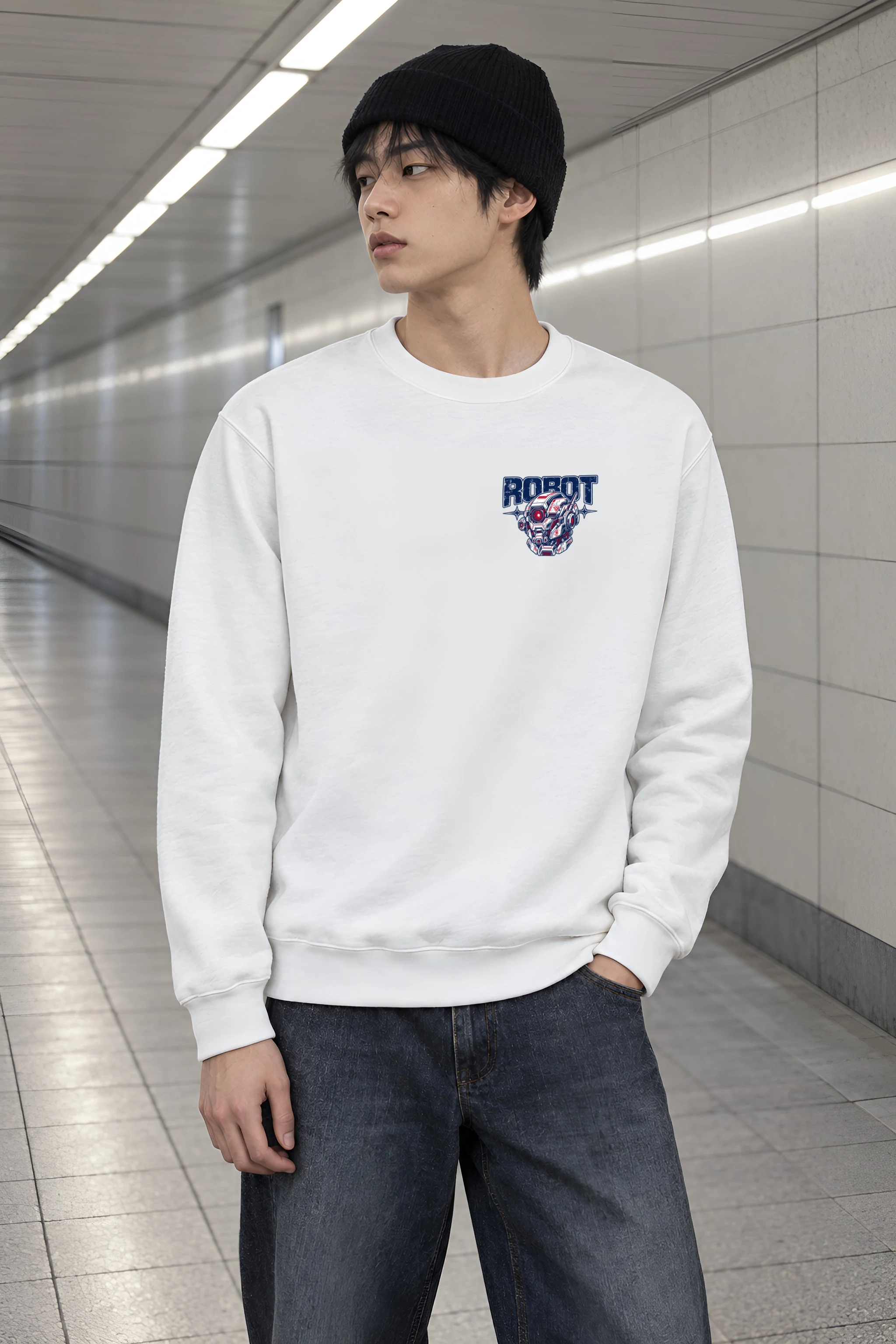 "Robot Anime" Heavy Blend Unisex Crewneck Sweatshirt