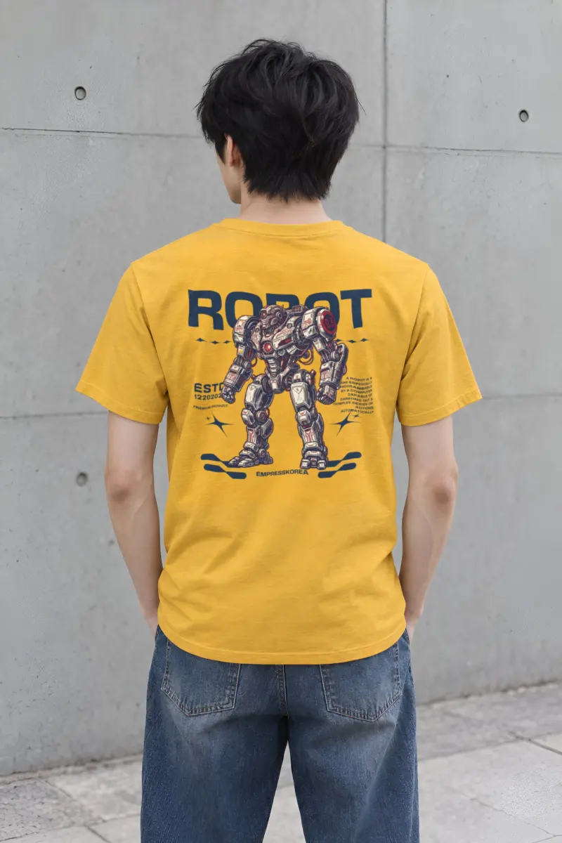 "Robot Anime" Heavyweight Unisex Crewneck T-shirt