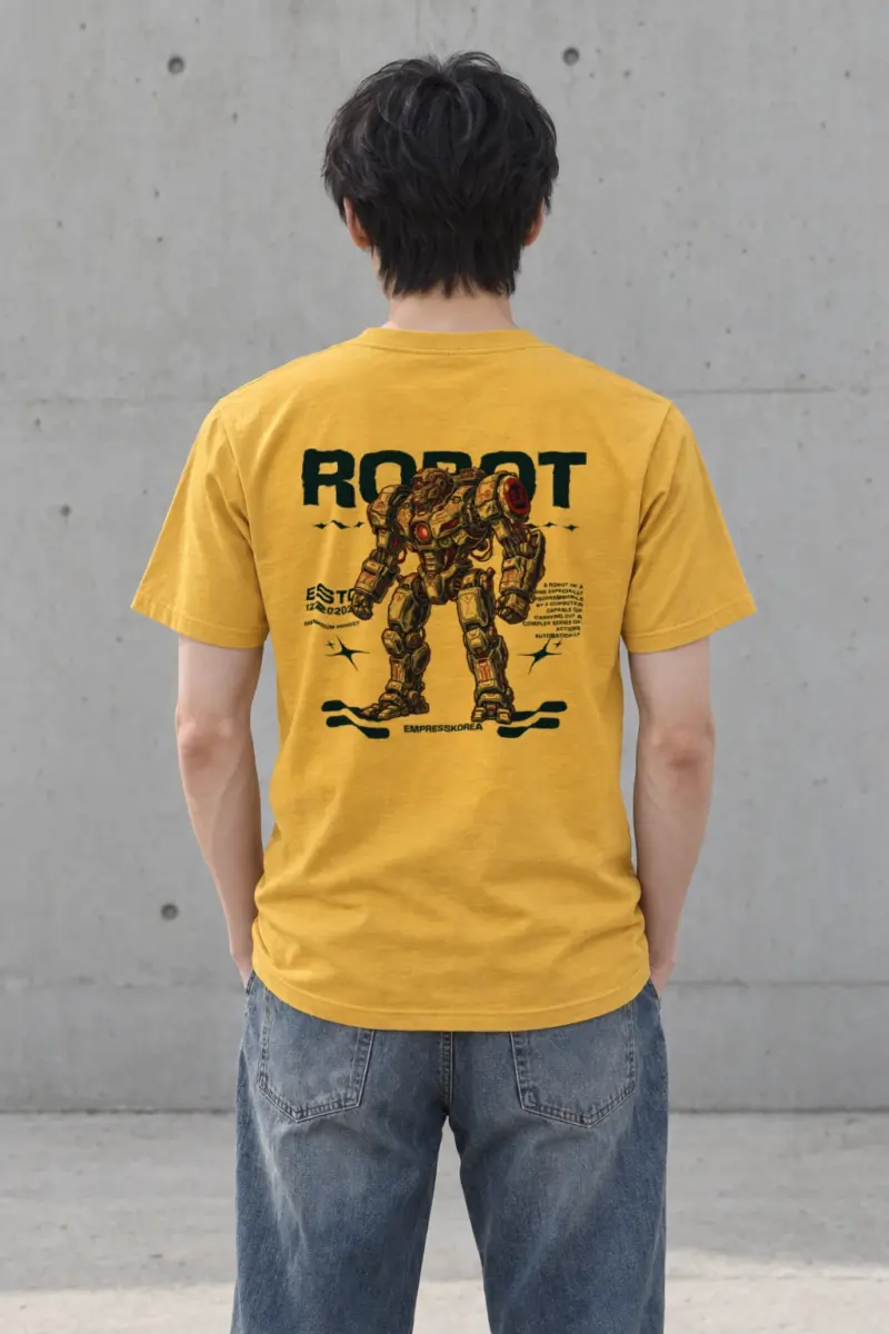 "Robot Anime" Heavyweight Unisex Crewneck T-shirt