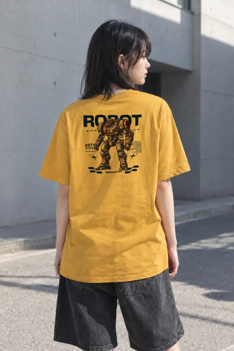 "Robot Anime" Heavyweight Unisex Crewneck T-shirt | Gildan 5000