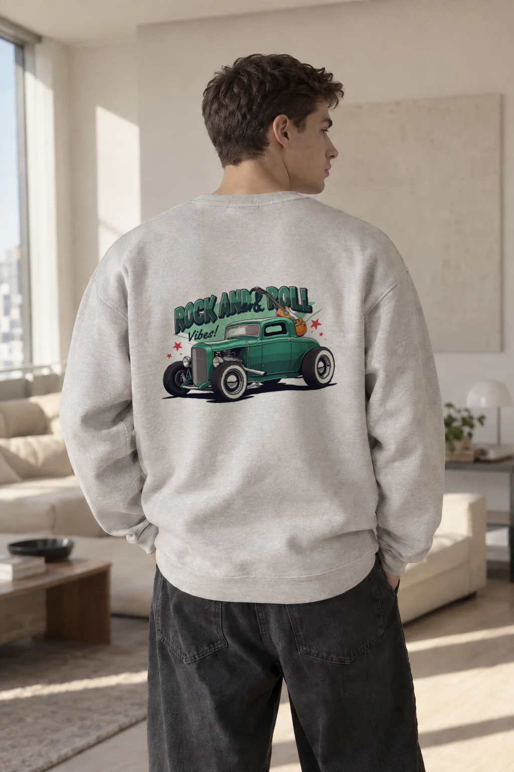 "Rock And Roll Vibes" Heavy Blend Unisex Crewneck Sweatshirt | Gildan 18000