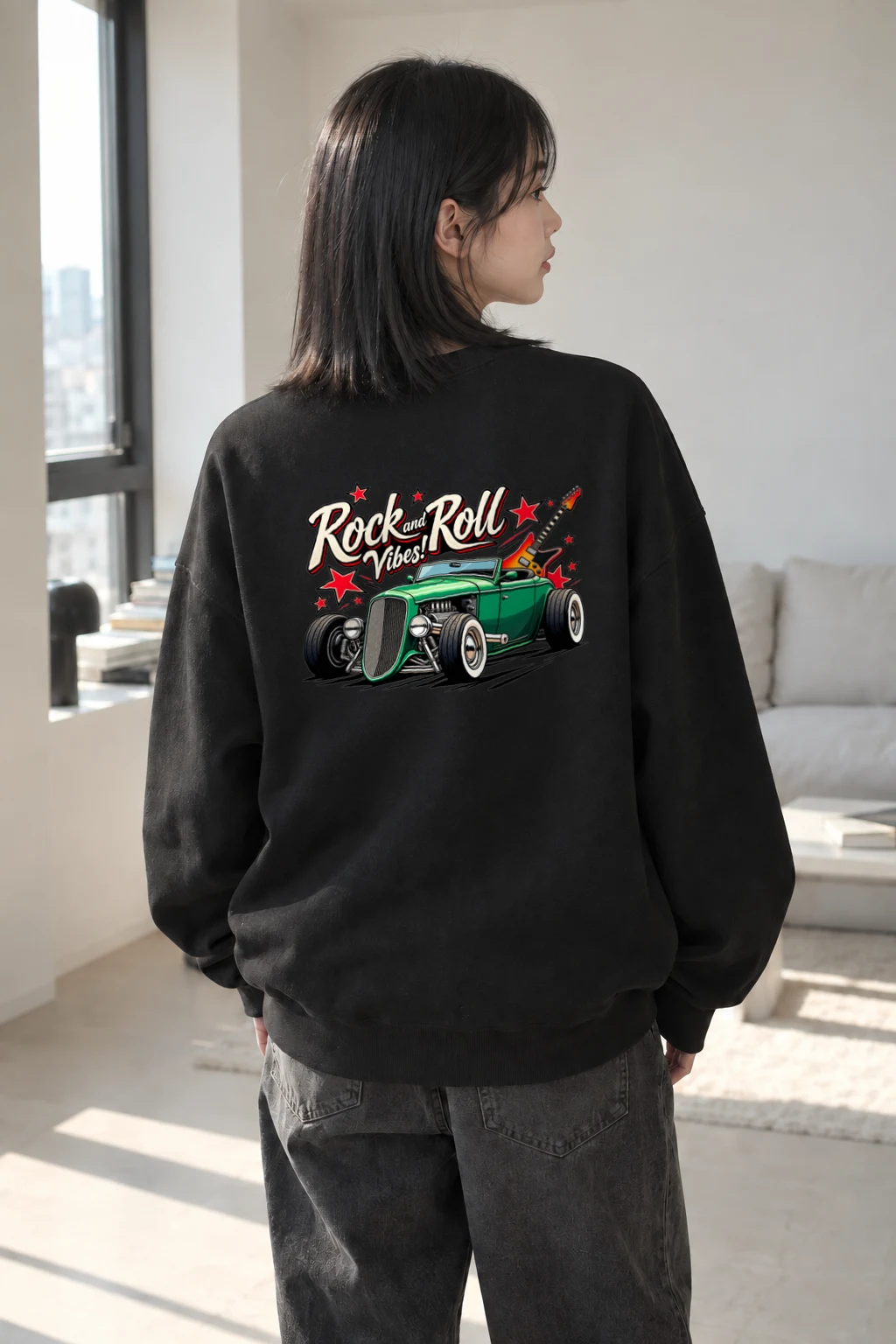 "Rock and Roll Vibes" Heavy Blend Unisex Crewneck Sweatshirt | Gildan 18000