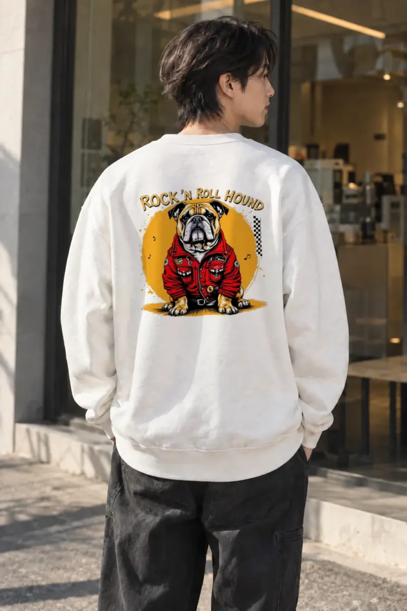 “Rock ’N Roll Hound” Heavy Blend Unisex Crewneck Sweatshirt | Gildan 18000