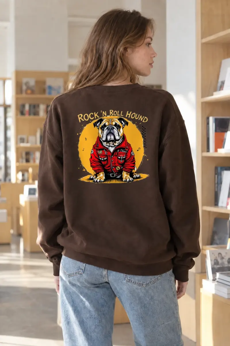 "Rock ’N Roll Hound" Heavy Blend Unisex Crewneck Sweatshirt | Gildan 18000