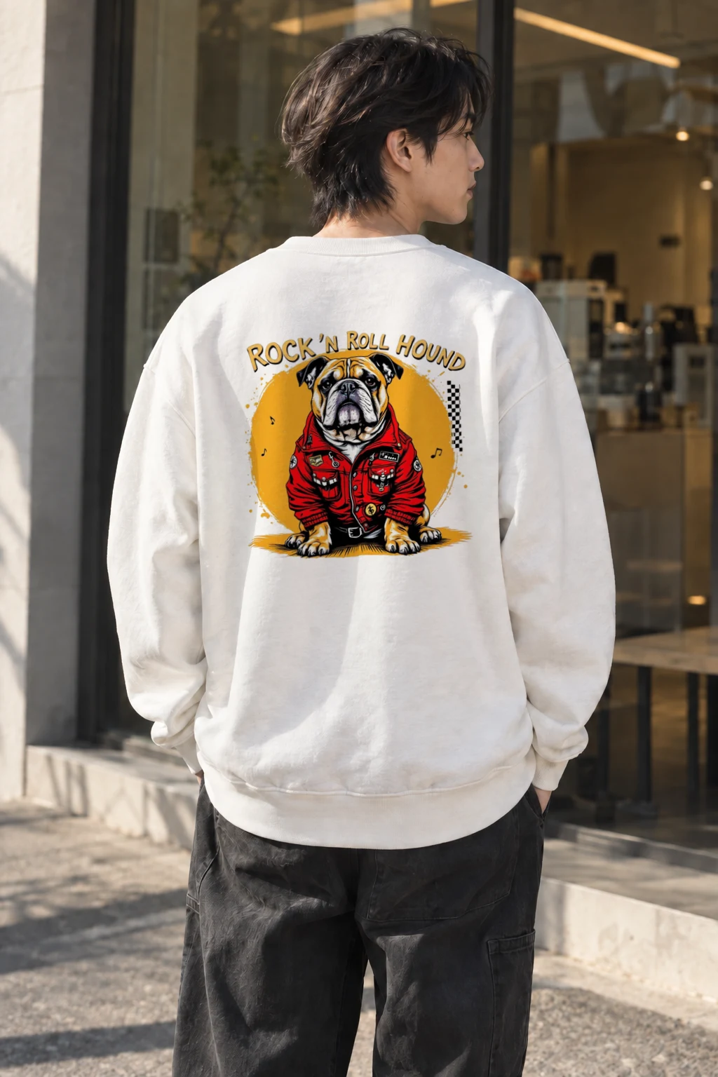 "Rock ’N Roll Hound" Heavy Blend Unisex Crewneck Sweatshirt | Gildan 18000