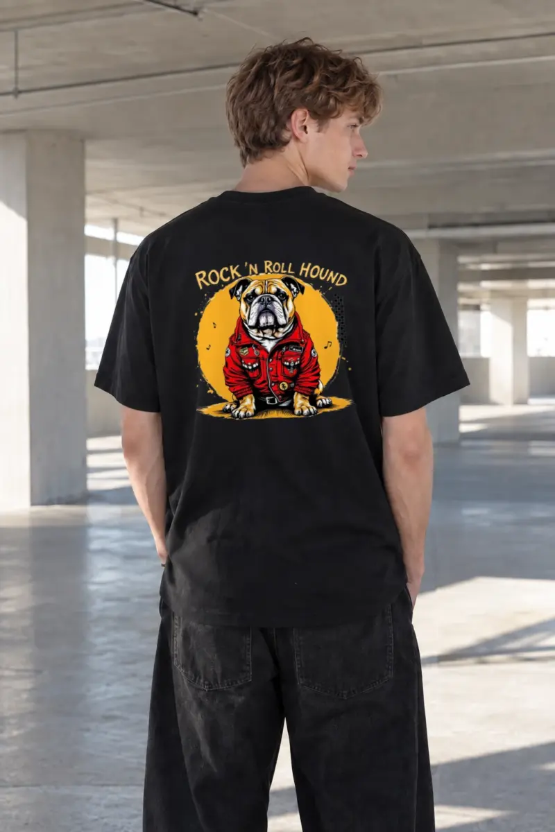 "Rock ’N Roll Hound" Heavyweight Unisex Crewneck T-shirt | Gildan 5000