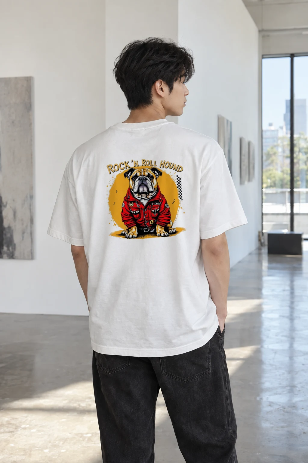 "Rock ’N Roll Hound" Heavyweight Unisex Crewneck T-shirt | Gildan 5000