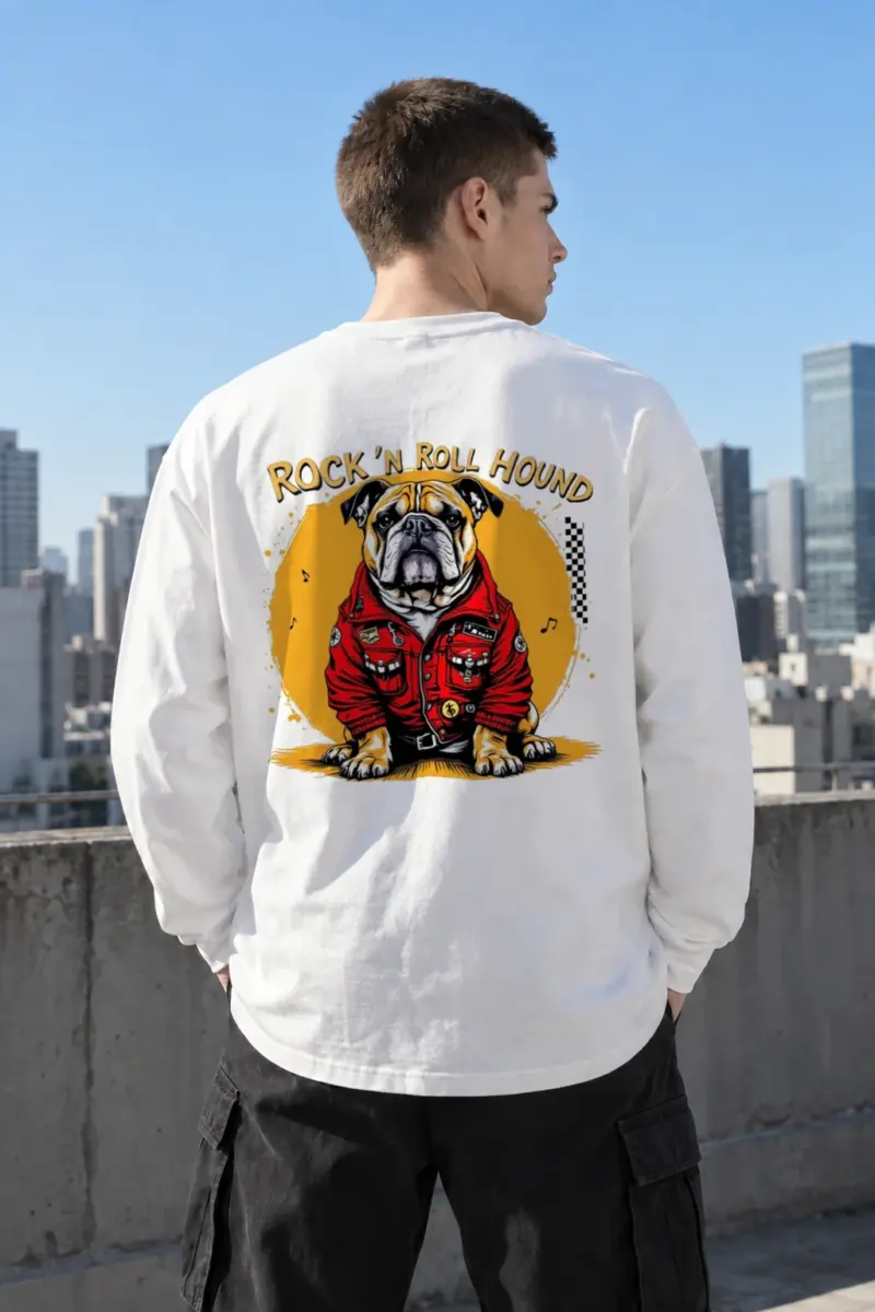 "Rock ’N Roll Hound" Unisex Longsleeve T-shirt | Gildan 2400
