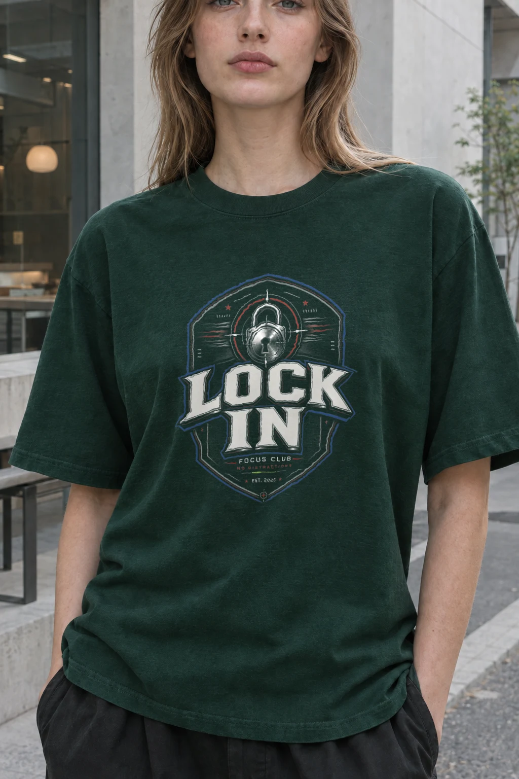 "Rock On No Distractions" Heavyweight Unisex Crewneck T-shirt | Gildan 5000
