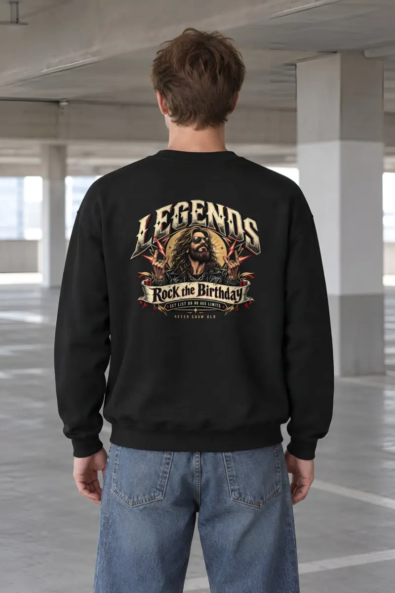 "Rock The Birthday" Heavy Blend Unisex Crewneck Sweatshirt