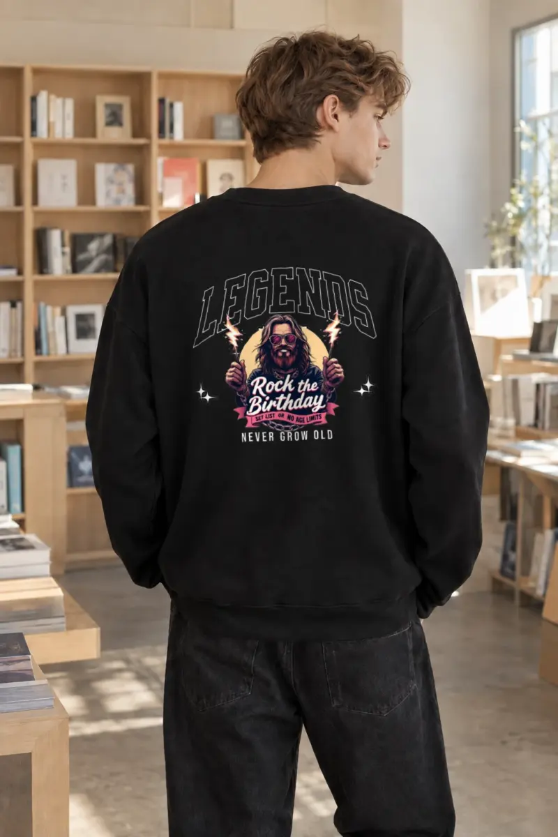 “Rock The Birthday” Heavy Blend Unisex Crewneck Sweatshirt | Gildan 18000