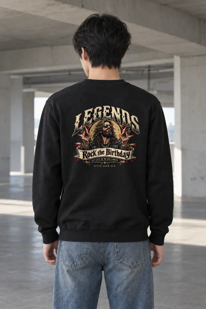 "Rock The Birthday" Heavy Blend Unisex Crewneck Sweatshirt