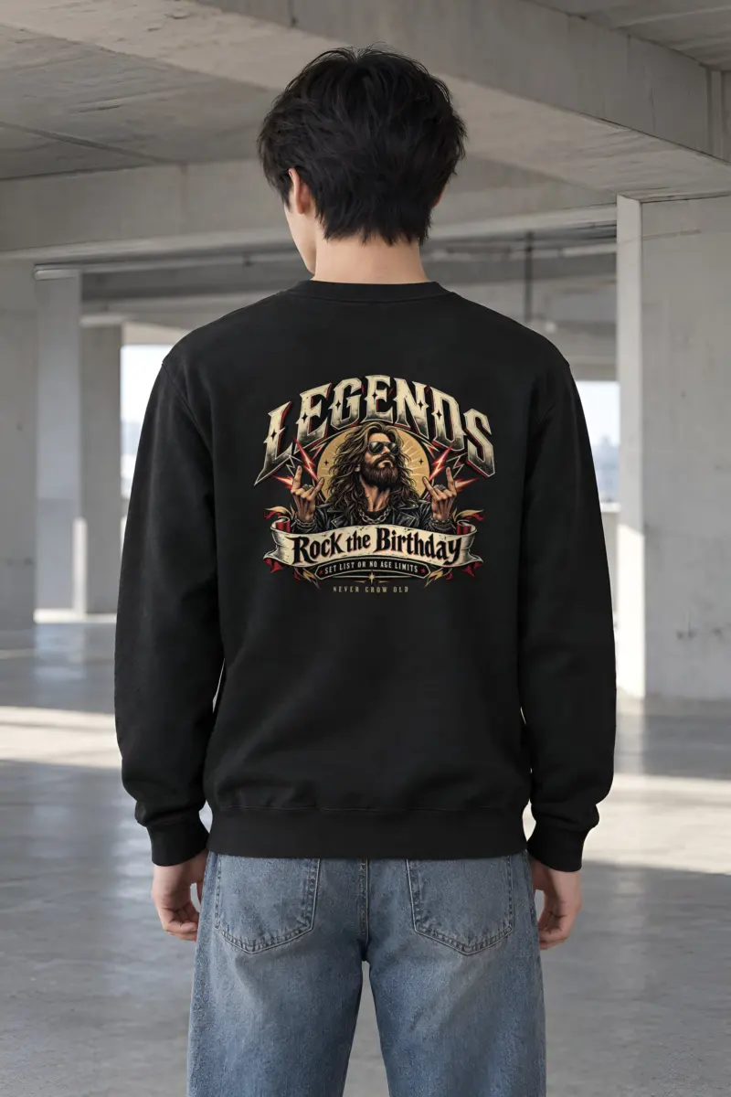 "Rock The Birthday" Heavy Blend Unisex Crewneck Sweatshirt