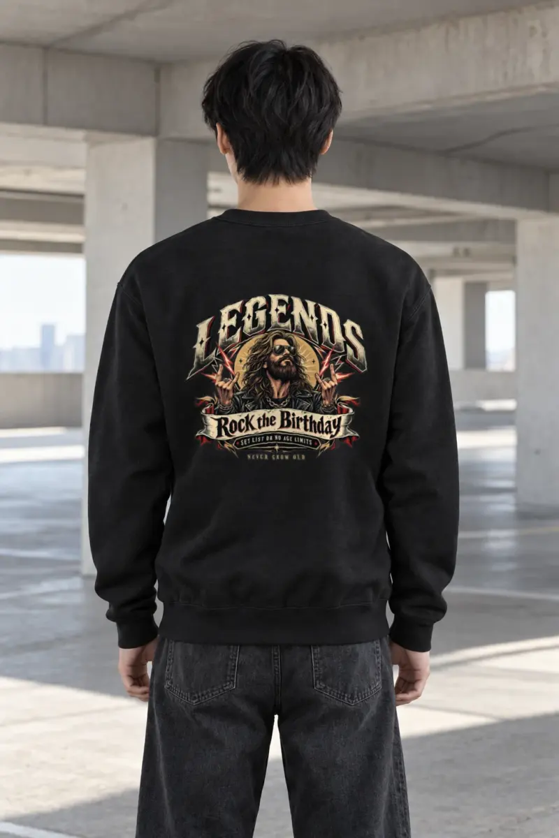 "Rock The Birthday" Heavy Blend Unisex Crewneck Sweatshirt | Gildan 18000