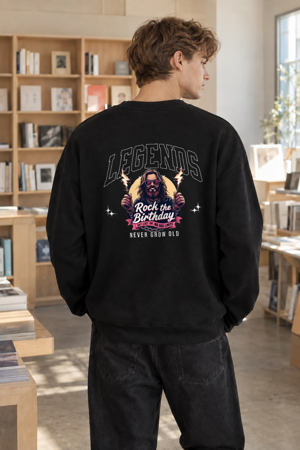"Rock The Birthday" Heavy Blend Unisex Crewneck Sweatshirt | Gildan 18000