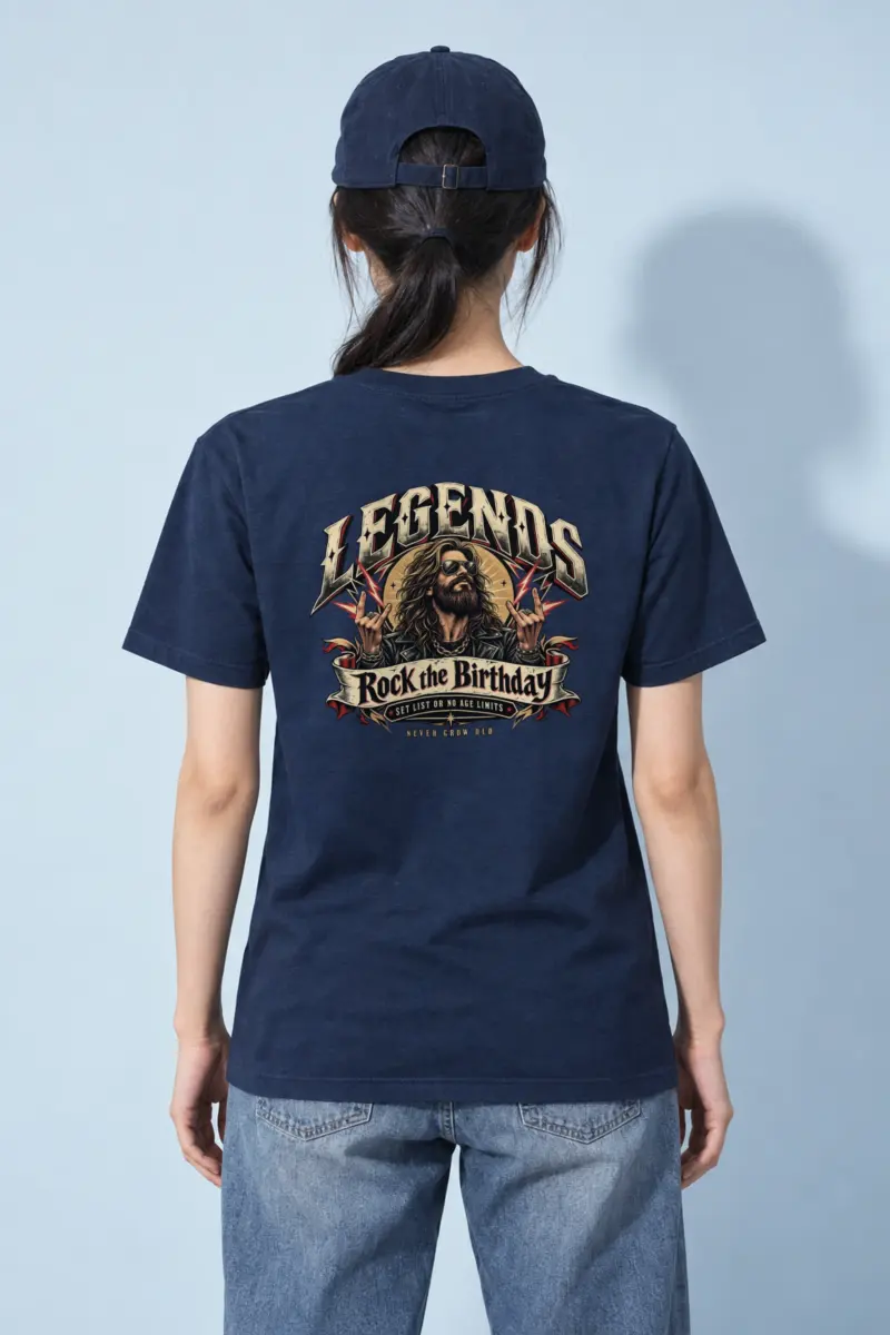 "Rock The Birthday" Heavyweight Unisex Crewneck T-shirt