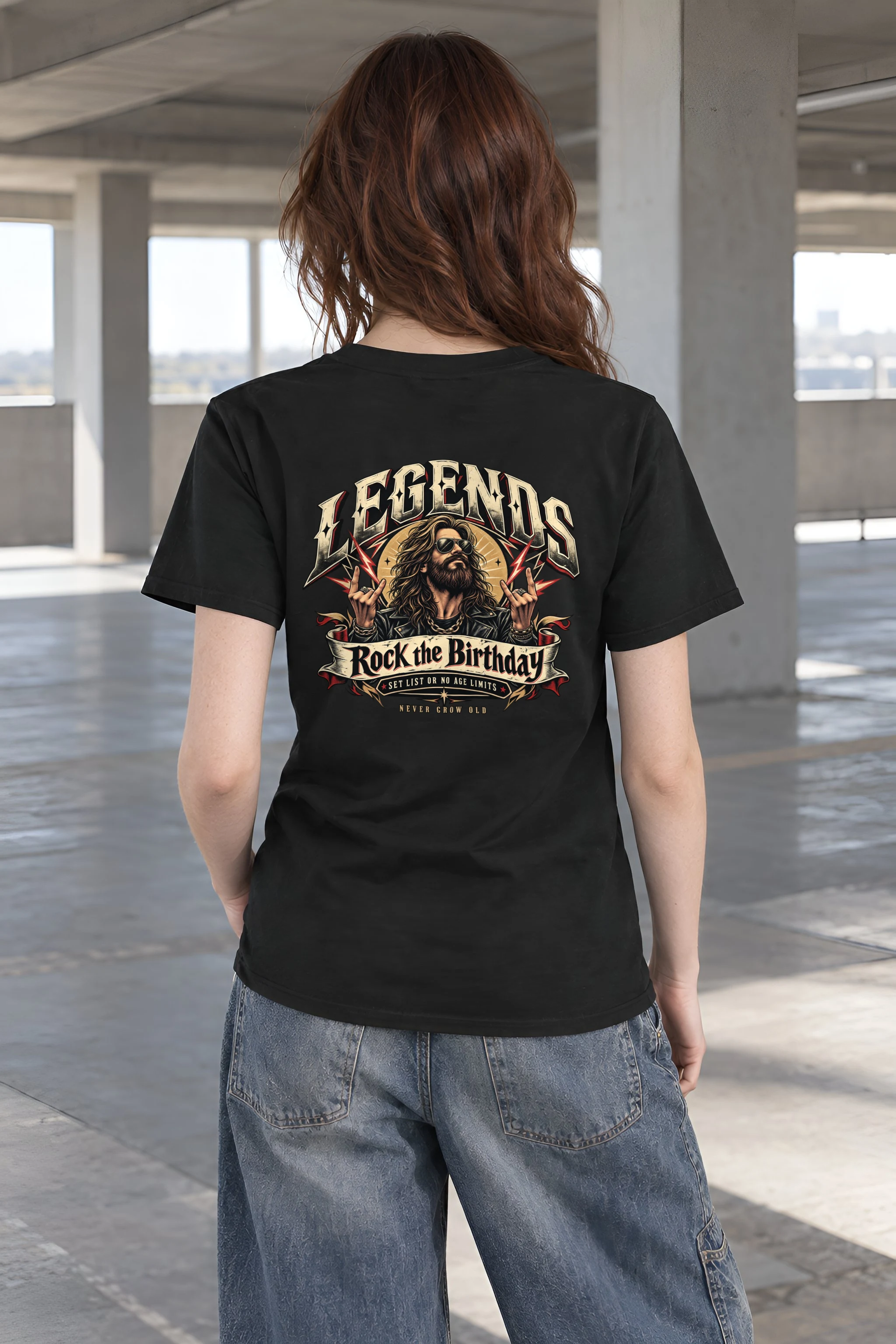 "Rock The Birthday" Heavyweight Unisex Crewneck T-shirt