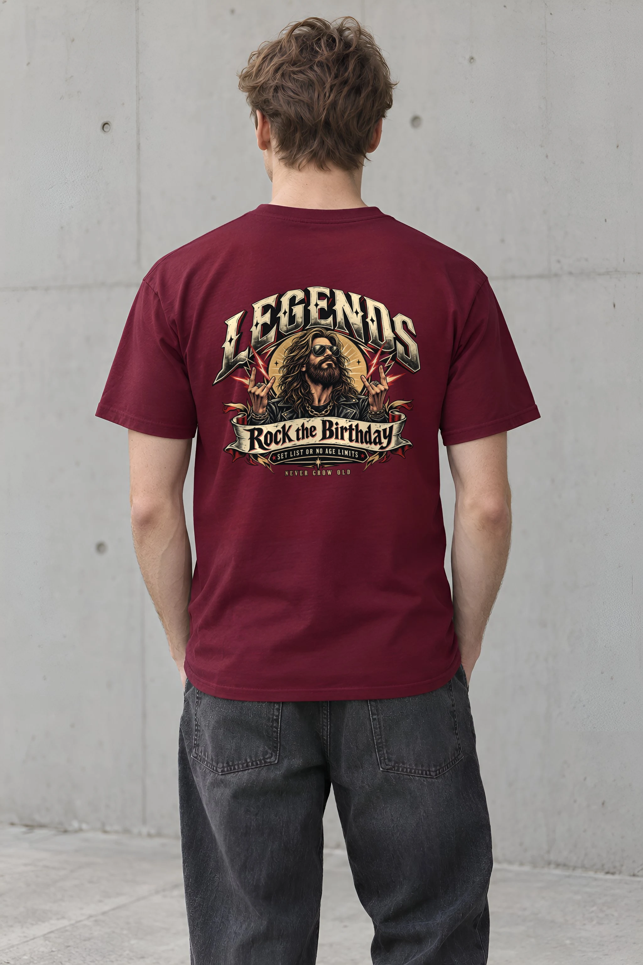 "Rock The Birthday" Heavyweight Unisex Crewneck T-shirt