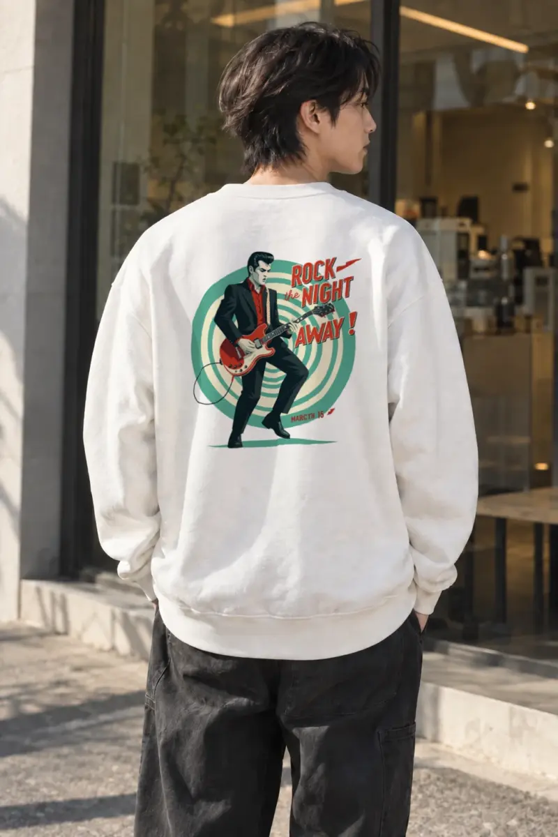 “Rock the Night Away” Heavy Blend Unisex Crewneck Sweatshirt | Gildan 18000
