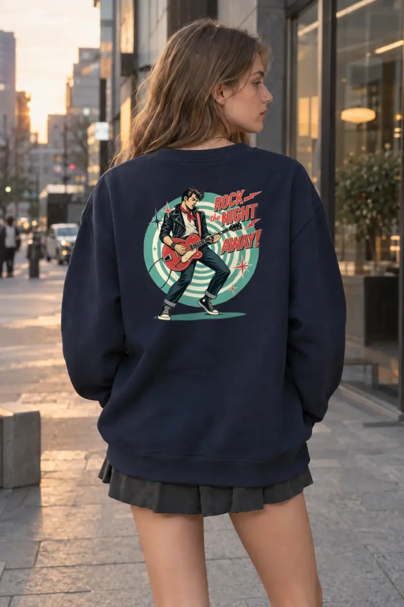 "Rock The Night Away" Heavy Blend Unisex Crewneck Sweatshirt | Gildan 18000