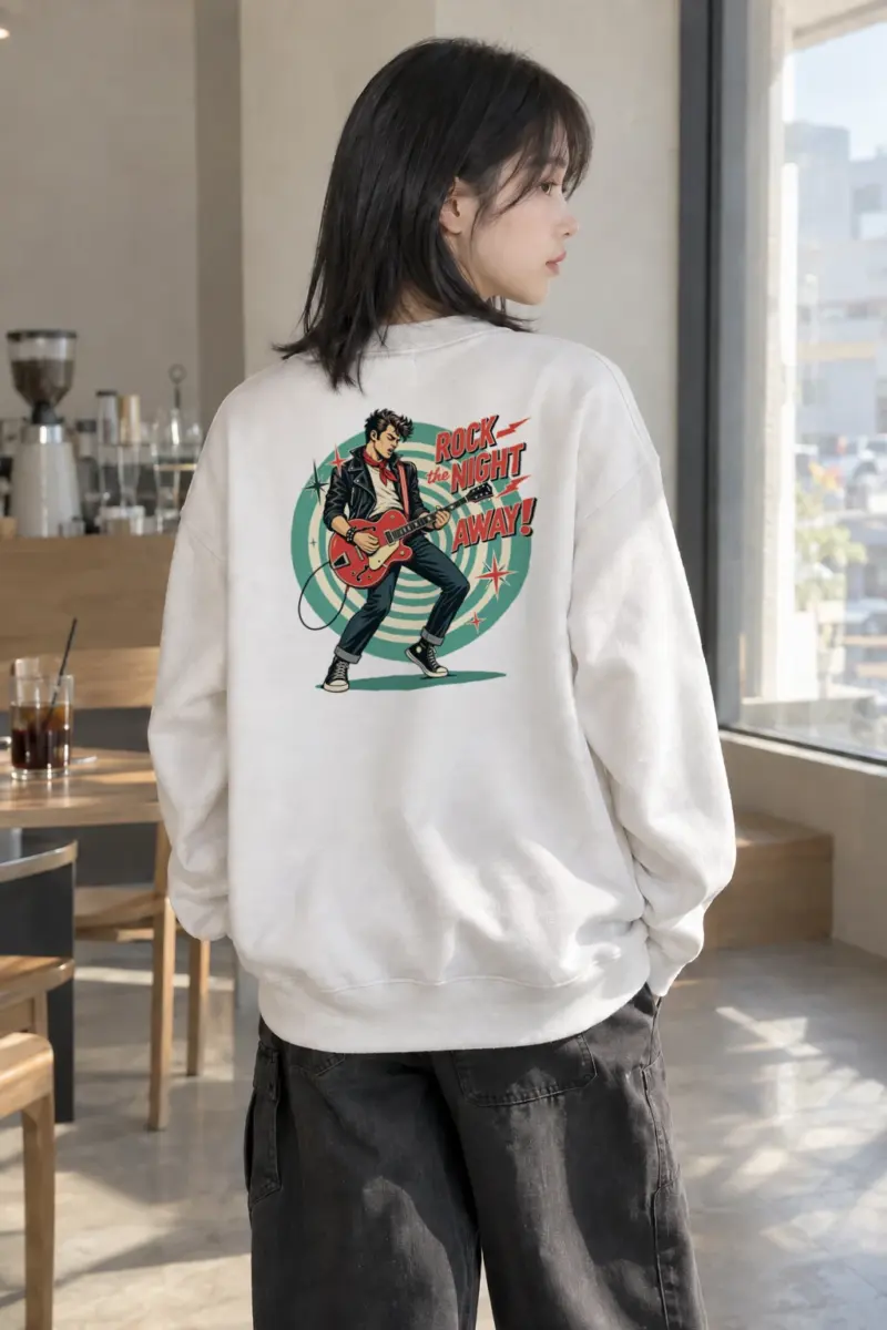 "Rock The Night Away" Heavy Blend Unisex Crewneck Sweatshirt | Gildan 18000