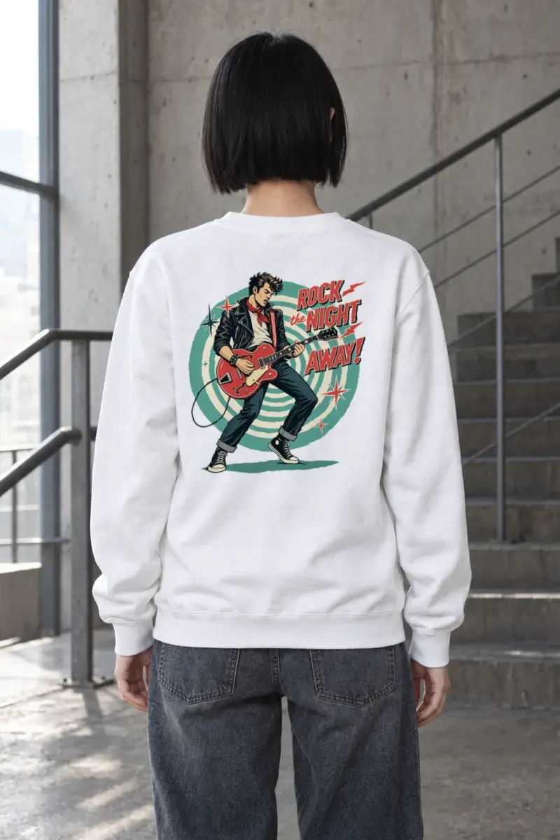 "Rock The Night Away" Heavy Blend Unisex Crewneck Sweatshirt | Gildan 18000