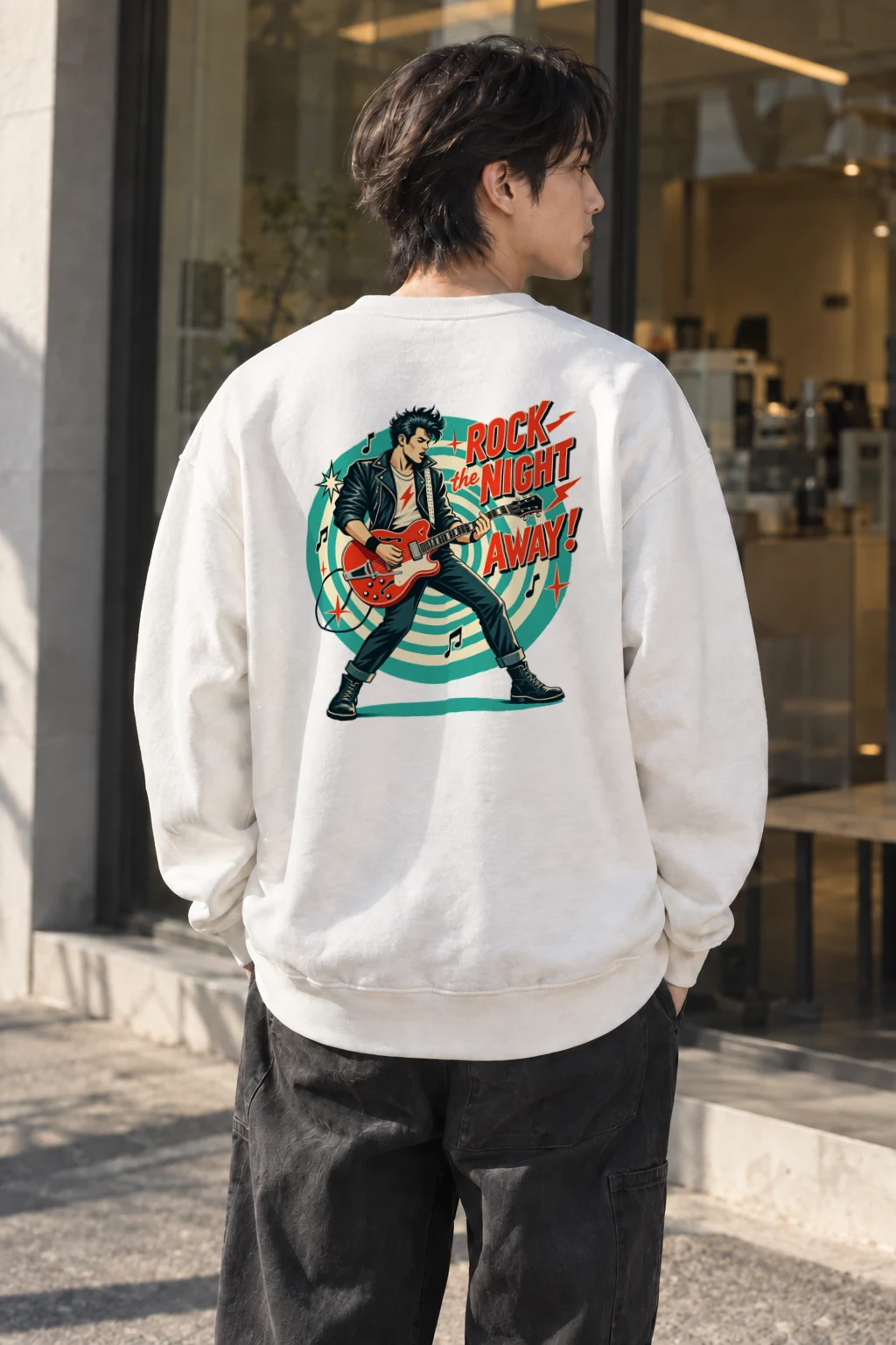 "Rock The Night Away" Heavy Blend Unisex Crewneck Sweatshirt | Gildan 18000