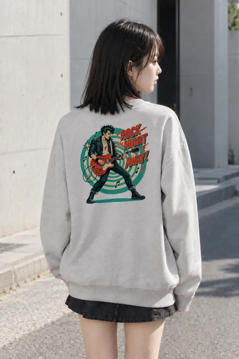 "Rock The Night Away" Heavy Blend Unisex Crewneck Sweatshirt | Gildan 18000
