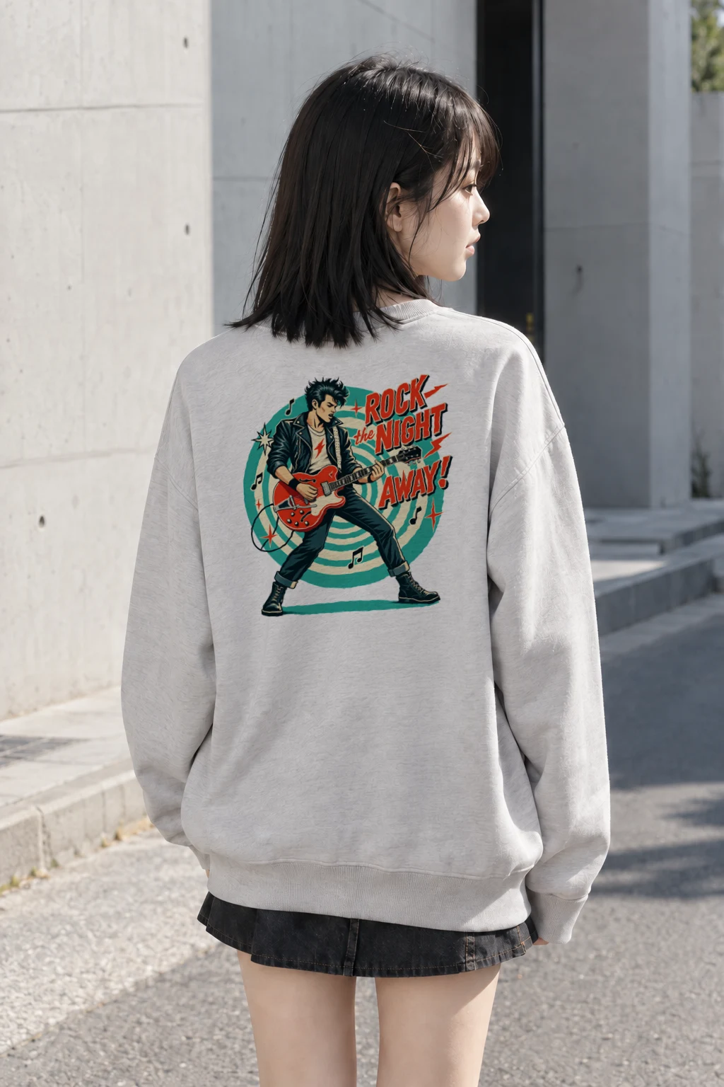 "Rock The Night Away" Heavy Blend Unisex Crewneck Sweatshirt | Gildan 18000