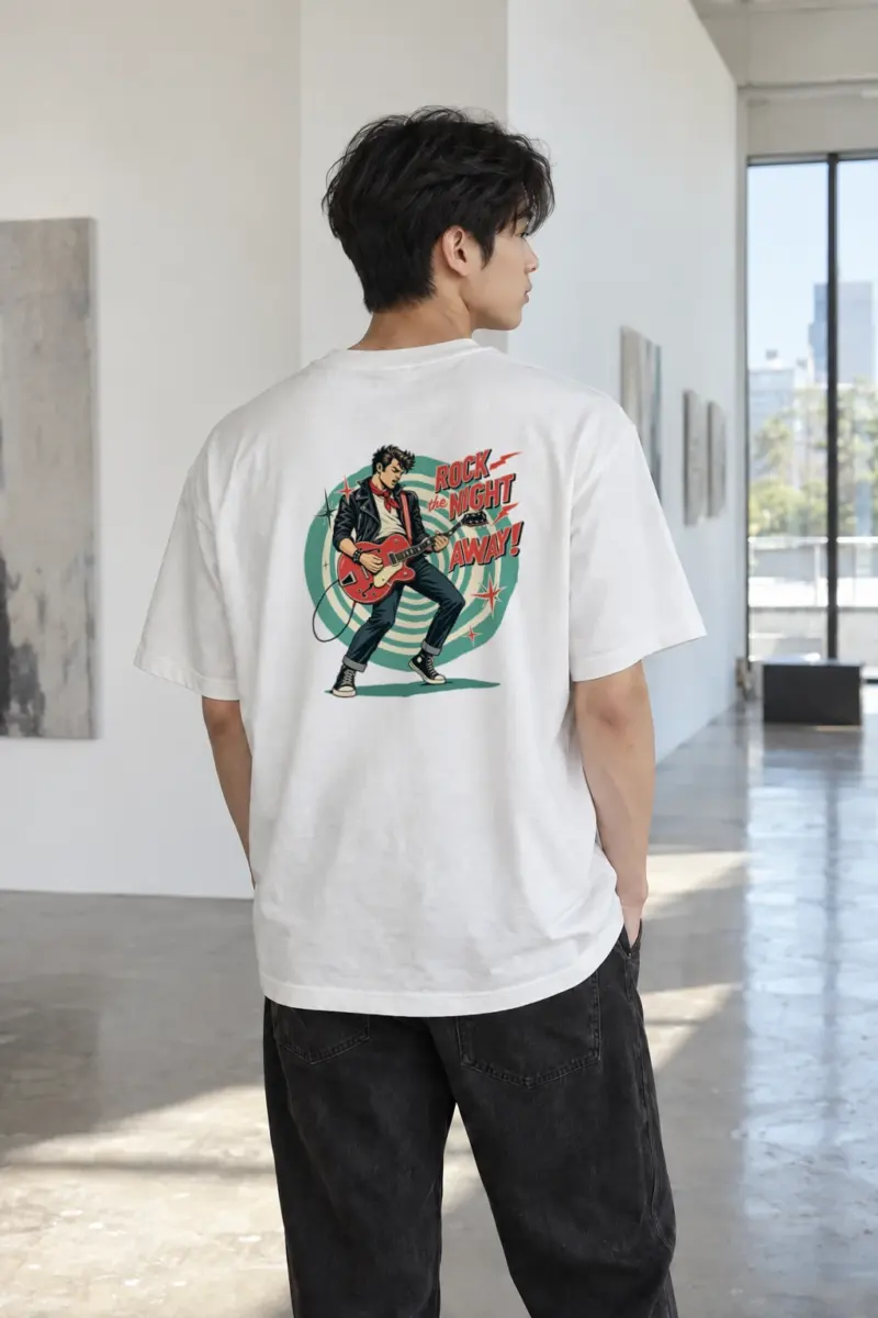 "Rock the Night Away" Heavyweight Unisex Crewneck T-shirt | Gildan 5000