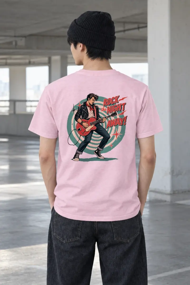 "Rock the Night Away" Heavyweight Unisex Crewneck T-shirt | Gildan 5000