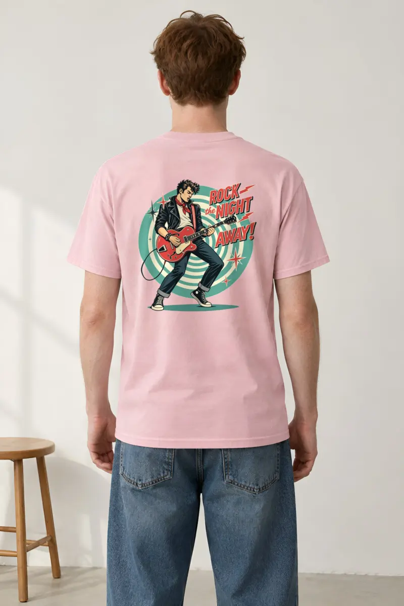 "Rock the Night Away" Heavyweight Unisex Crewneck T-shirt