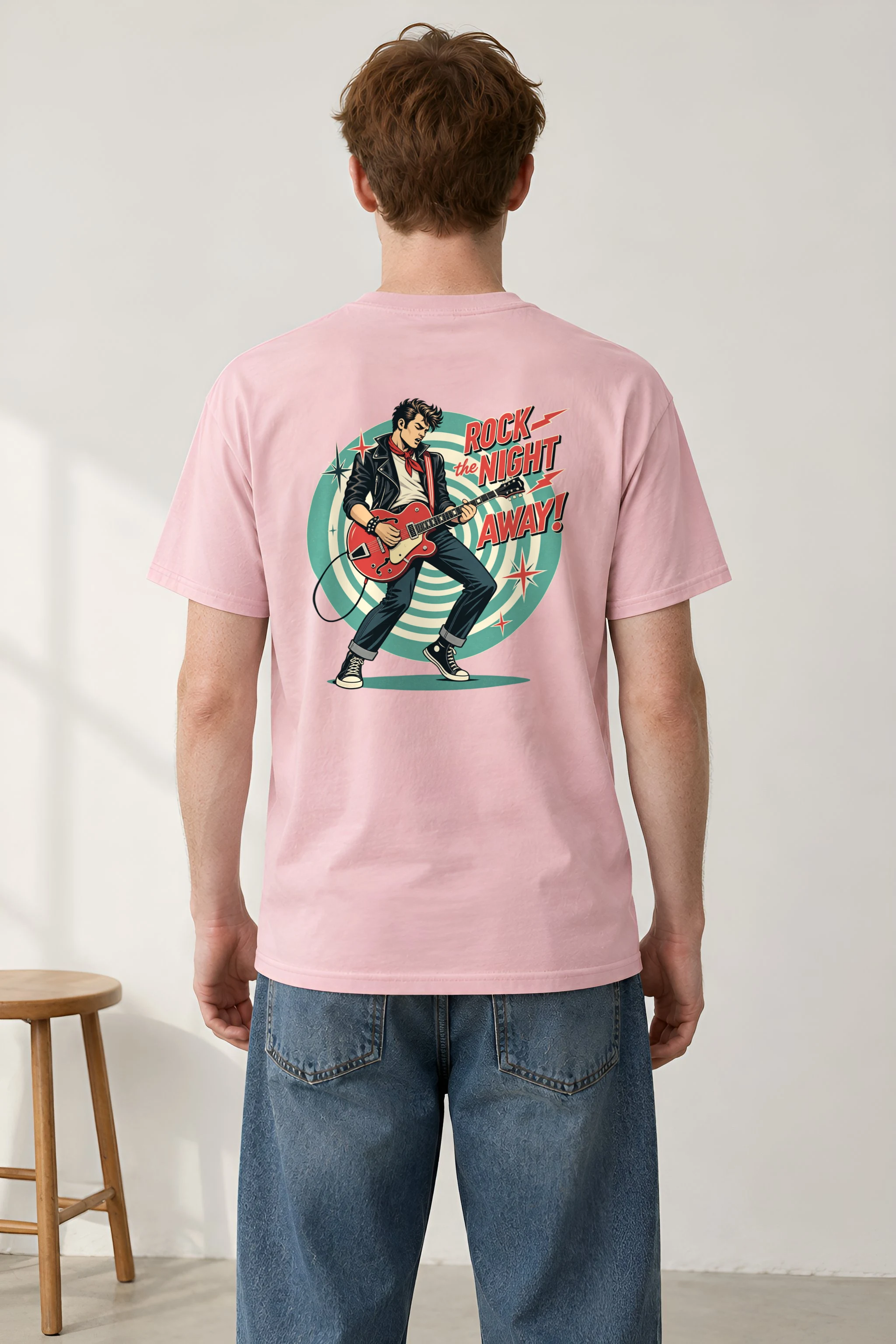 "Rock the Night Away" Heavyweight Unisex Crewneck T-shirt