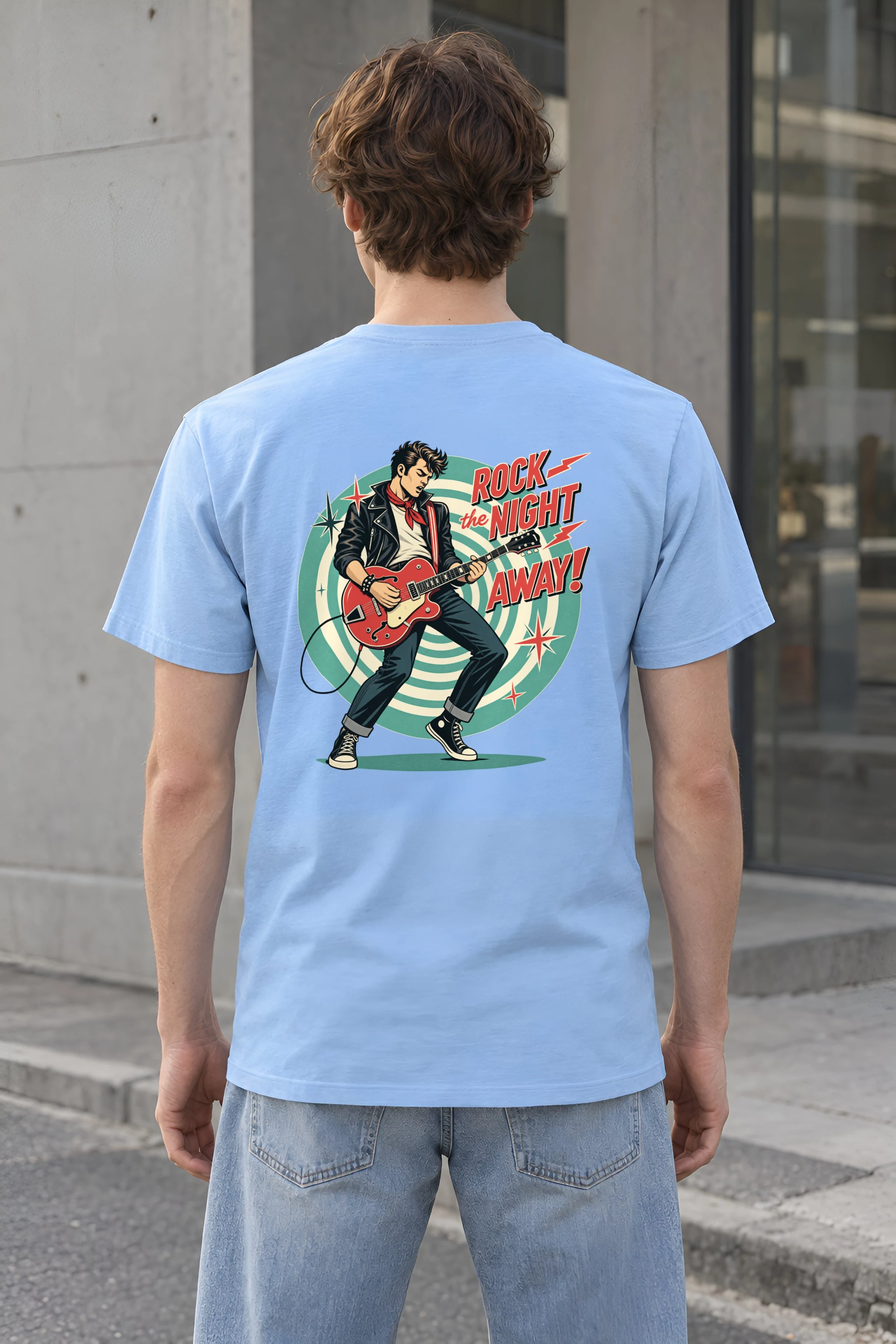 "Rock the Night Away" Heavyweight Unisex Crewneck T-shirt