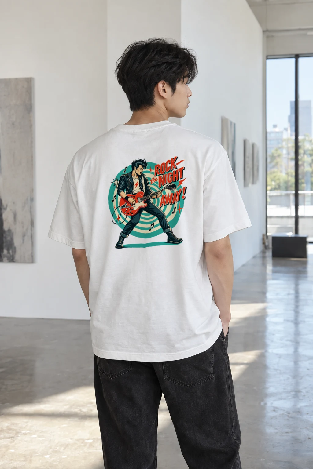 "Rock The Night Away" Heavyweight Unisex Crewneck T-shirt | Gildan 5000