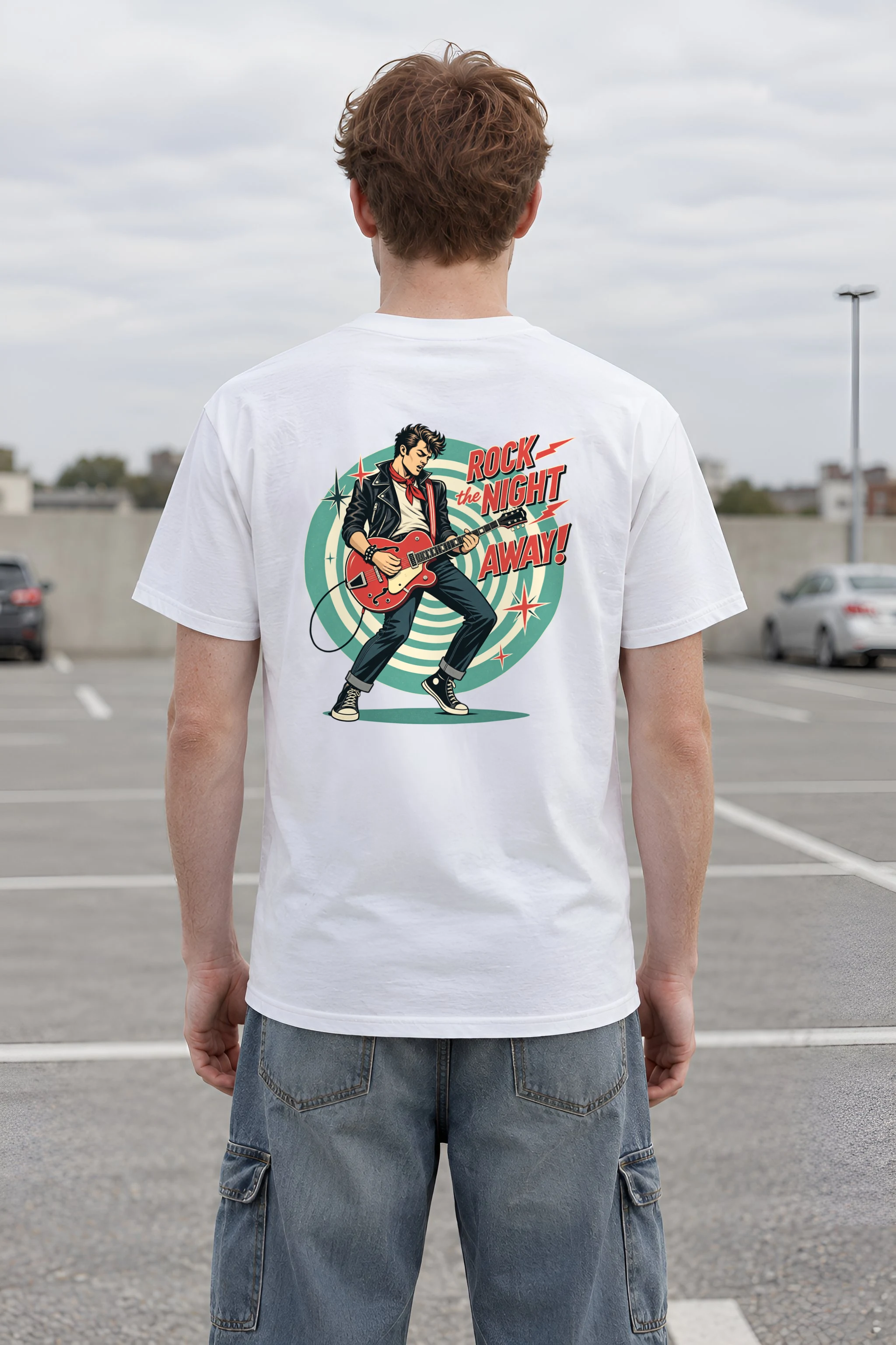 "Rock the Night Away" Heavyweight Unisex Crewneck T-shirt