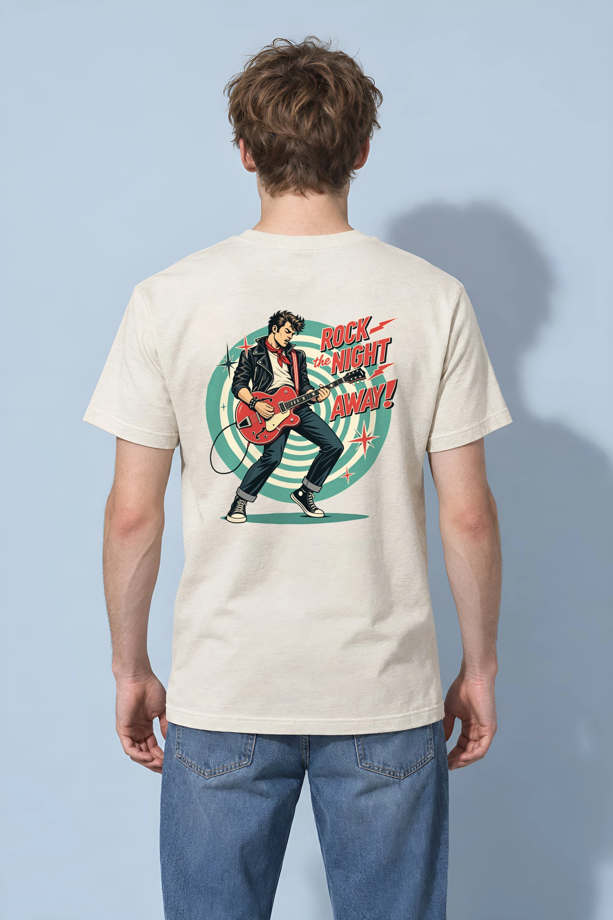 "Rock the Night Away" Heavyweight Unisex Crewneck T-shirt