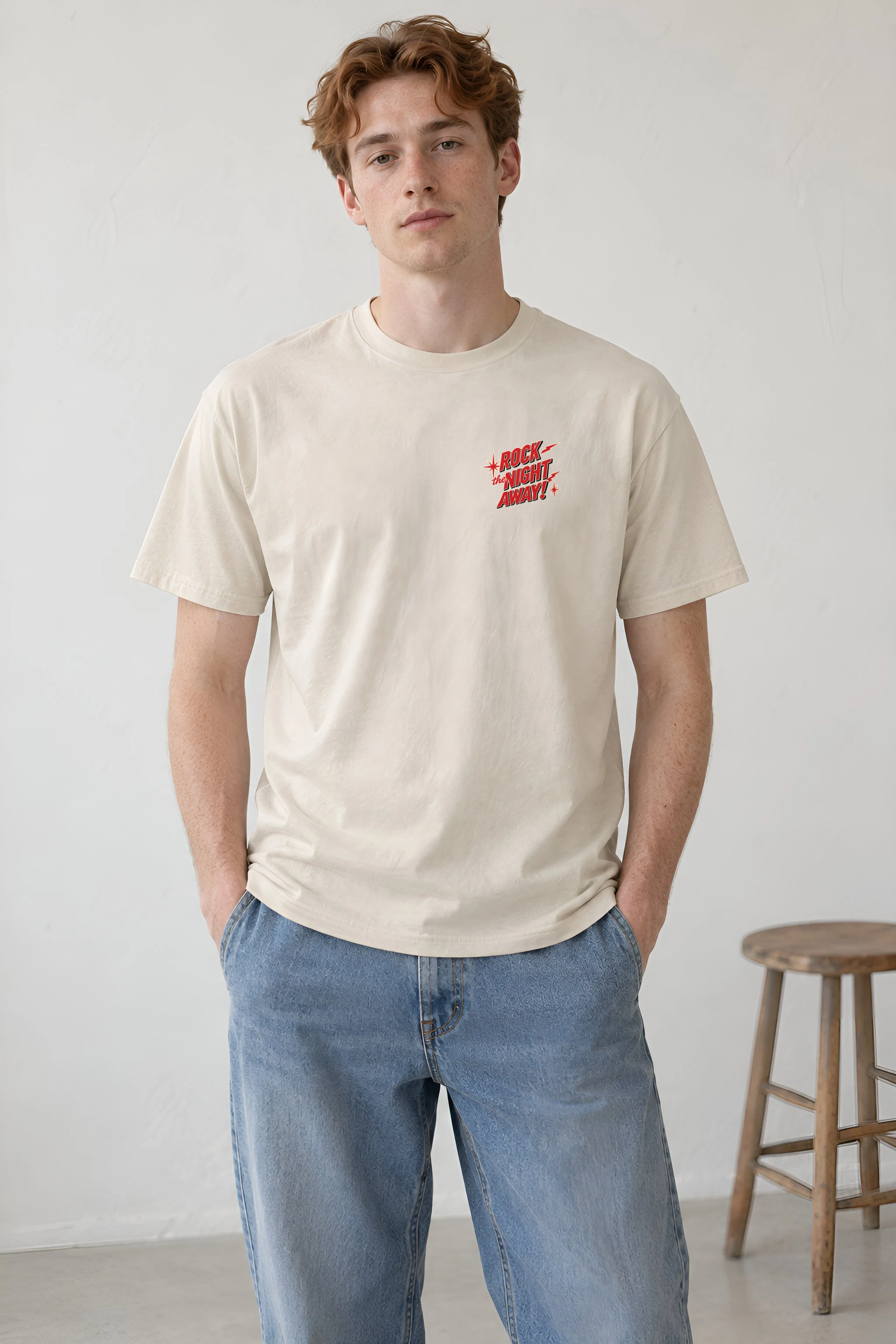 "Rock the Night Away" Heavyweight Unisex Crewneck T-shirt