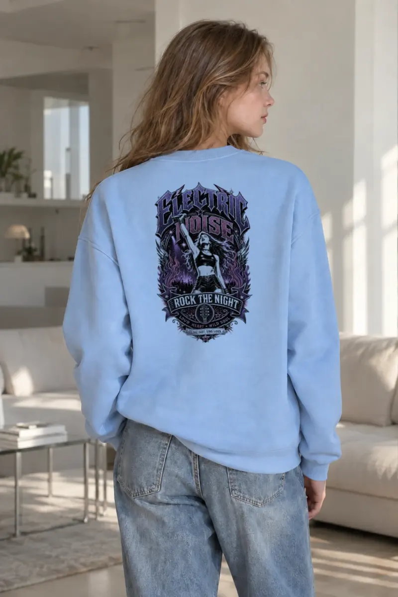"Rock The Night" Heavy Blend Unisex Crewneck Sweatshirt | Gildan 18000